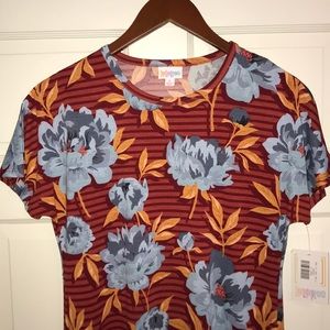 NWT LulaRoe Maria Dress In Amazing Stripes/Floral